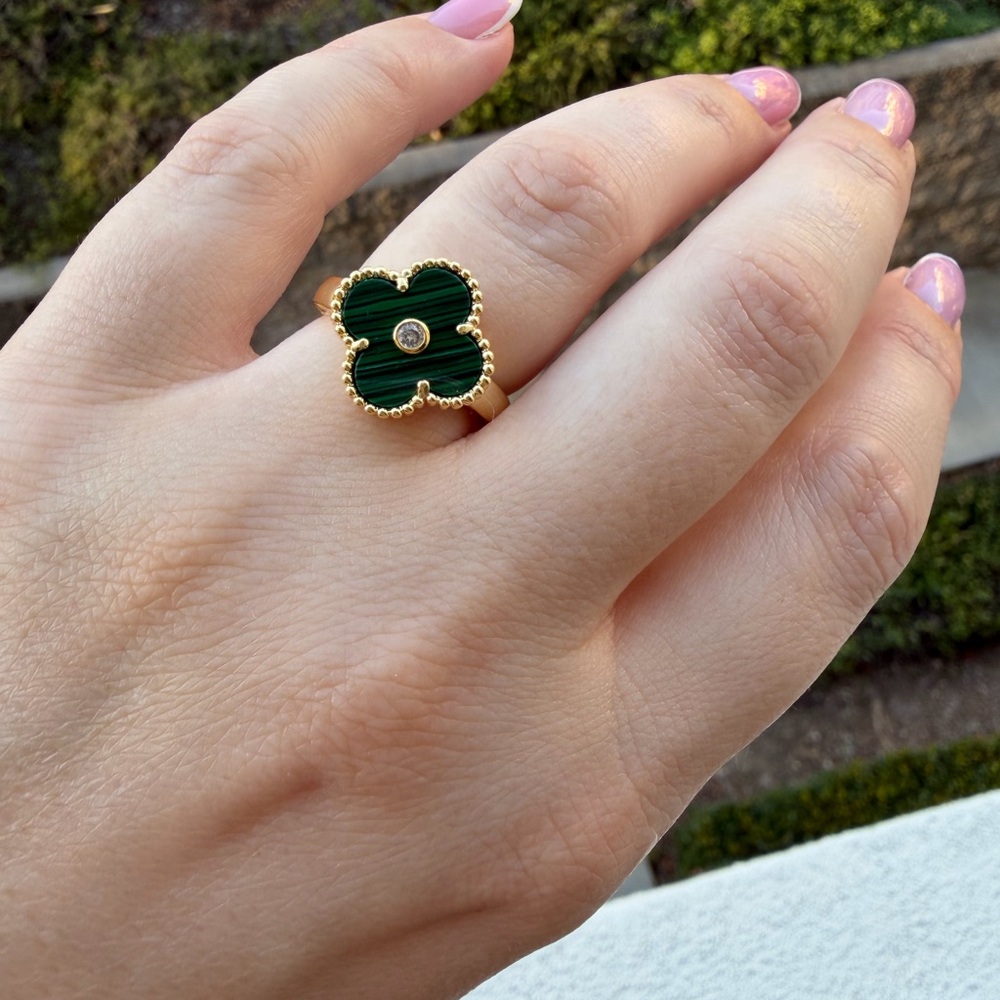 Green Clover Ring Alhambra Inspired - Picture 2 of 3